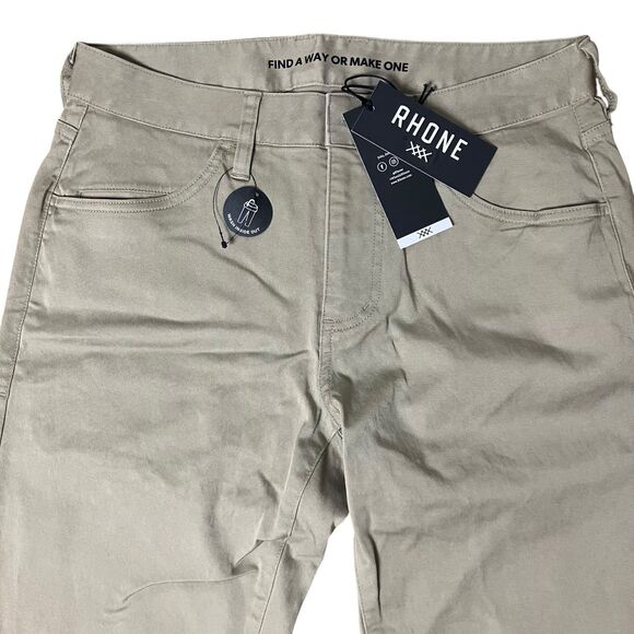 Rhone Pants Mens 28 x 32 Tan Slim Straight Khaki Everyday Twill 5 Pocket Stretch - Picture 2 of 10